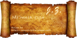 Jánosik Zita névjegykártya
