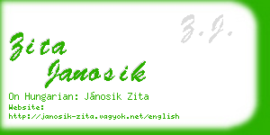 zita janosik business card